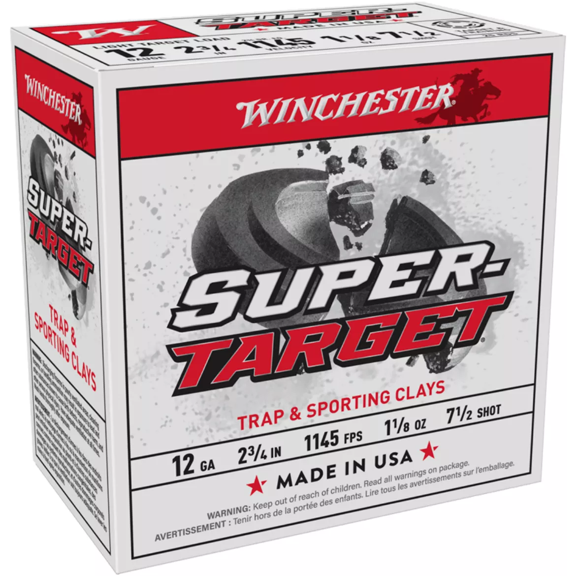 12 Gauge Winchester Super Target 2-3/4in 1-1/8oz #7.5 Shot - 25 Shotshells