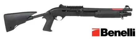 12ga Benelli M3 Tactical Pump/Semi with Ghost Ring Sight & Pistol Grip Telescopic Stock: 14″