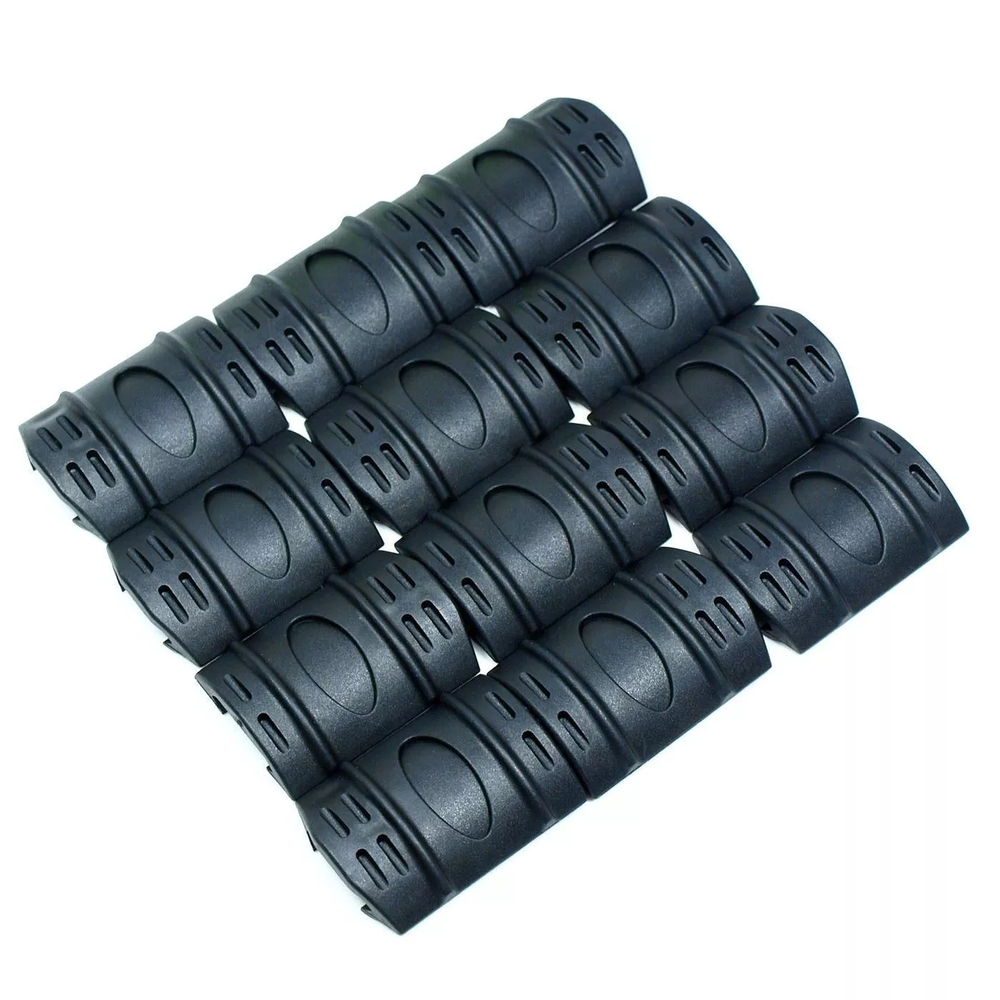 20mm NBS Rubber Rail Covers (12 Pack) – Black