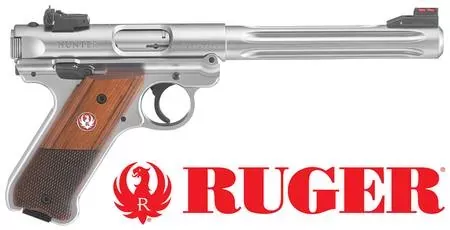 .22 LR Ruger Mark IV Hunter: Stainless/Wood – 6.88″ Barrel