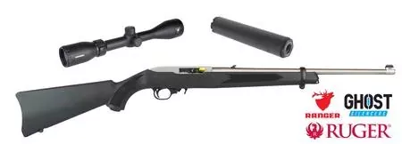 22 Ruger 10/22 Stainless with Ranger 3-9×42, Ghost Carbon Silencer