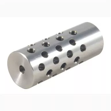#4 Muzzle Brake 22 Caliber 5/8-24 Chrome Moly Silver