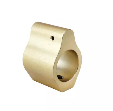 .750 Low Profile Aluminum Gas Block with Roll Pins & Wrench - Gold