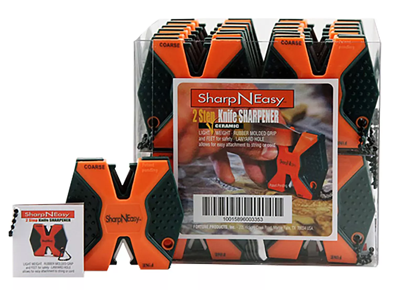 AccuSharp 335CD SharpNEasy 2-STEP Sharpener Hand Held Fine/Coarse Ceramic Stone Sharpener Black/Orange Plastic 24