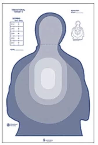 Action Target US Dept. of the Treasury Transitional Target II, Blue and White, 24.5" x 40", 100 Per Box LTR-II BLUE-100