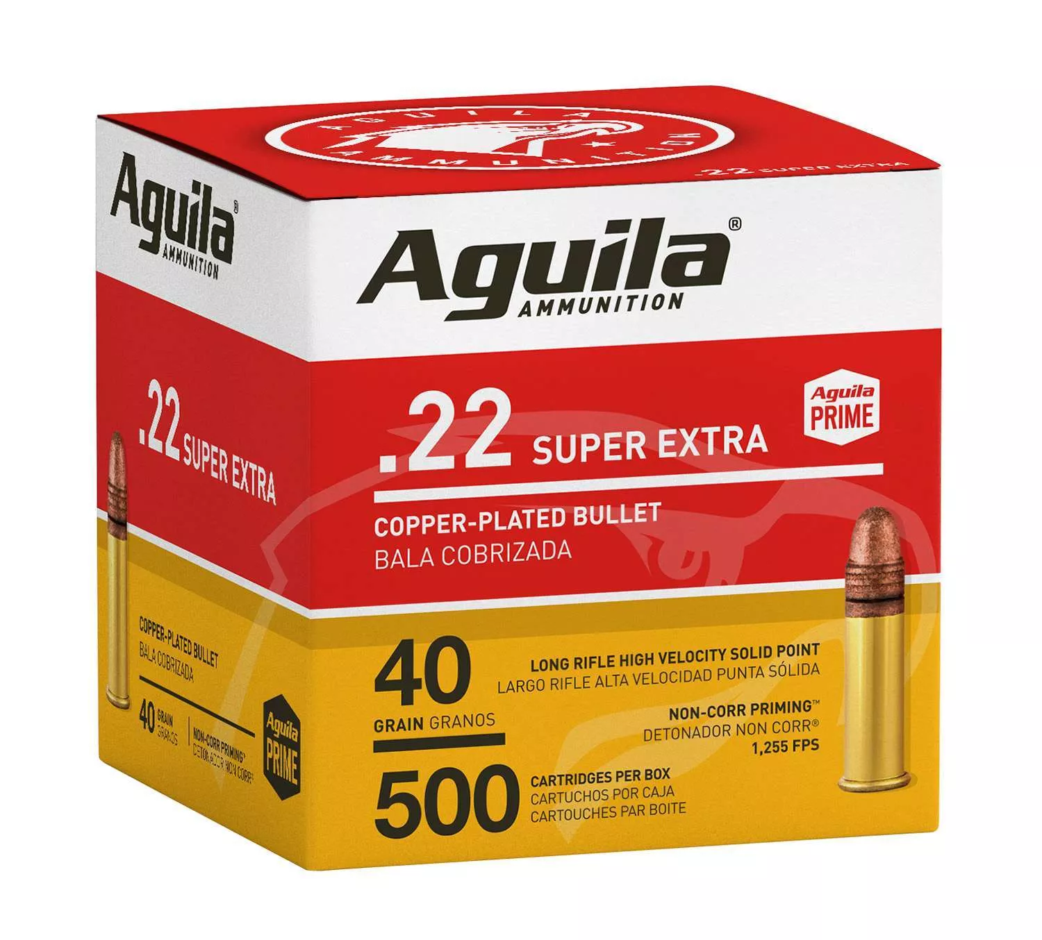 AGUILA AMMO 22LR HIGH VELOCITY 40GR SP COPPER COATED LEAD 500RD BULK PACK