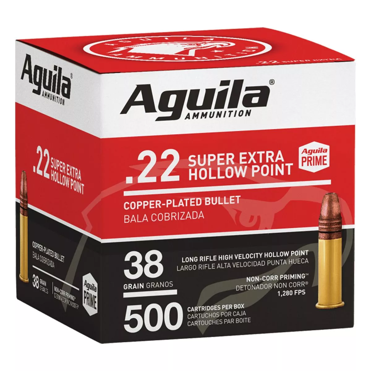 Aguila Ammunition Rimfire 22 LR 38Gr Hollow Point Hi-Velocity Rimfire Ammo – 500 Rounds – AGA1B221118