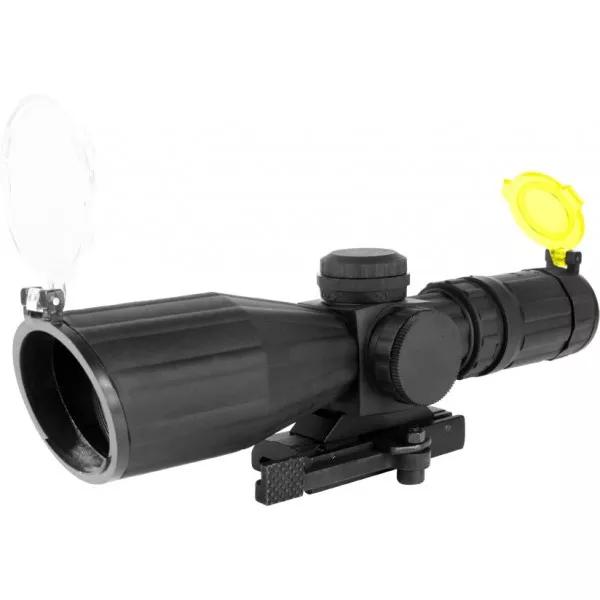 Aim Sports 3-9X42 DUAL-ILLUMINATED RUBBER ARMORED COMPACT SCOPE w/ CUT SUNSHADE / QR MOUNT / MIL-DOT RETICLE