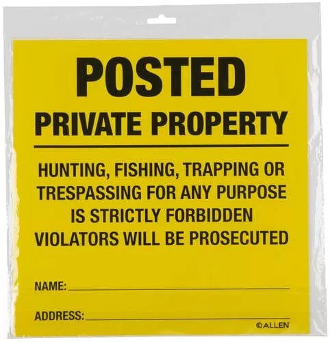 ALLEN 15824 POSTED NO TRESPASSING SIGN 12 PK