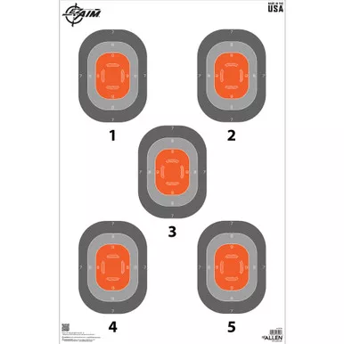 Allen Company EZ AIM 5-Spot, Paper Targets, 23x35", 50 Pack, Orange and Gray 15754
