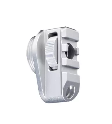 Aluminum Bufferless Stock Adapter Picatinny Rail End Cap and QR Hole - Silver