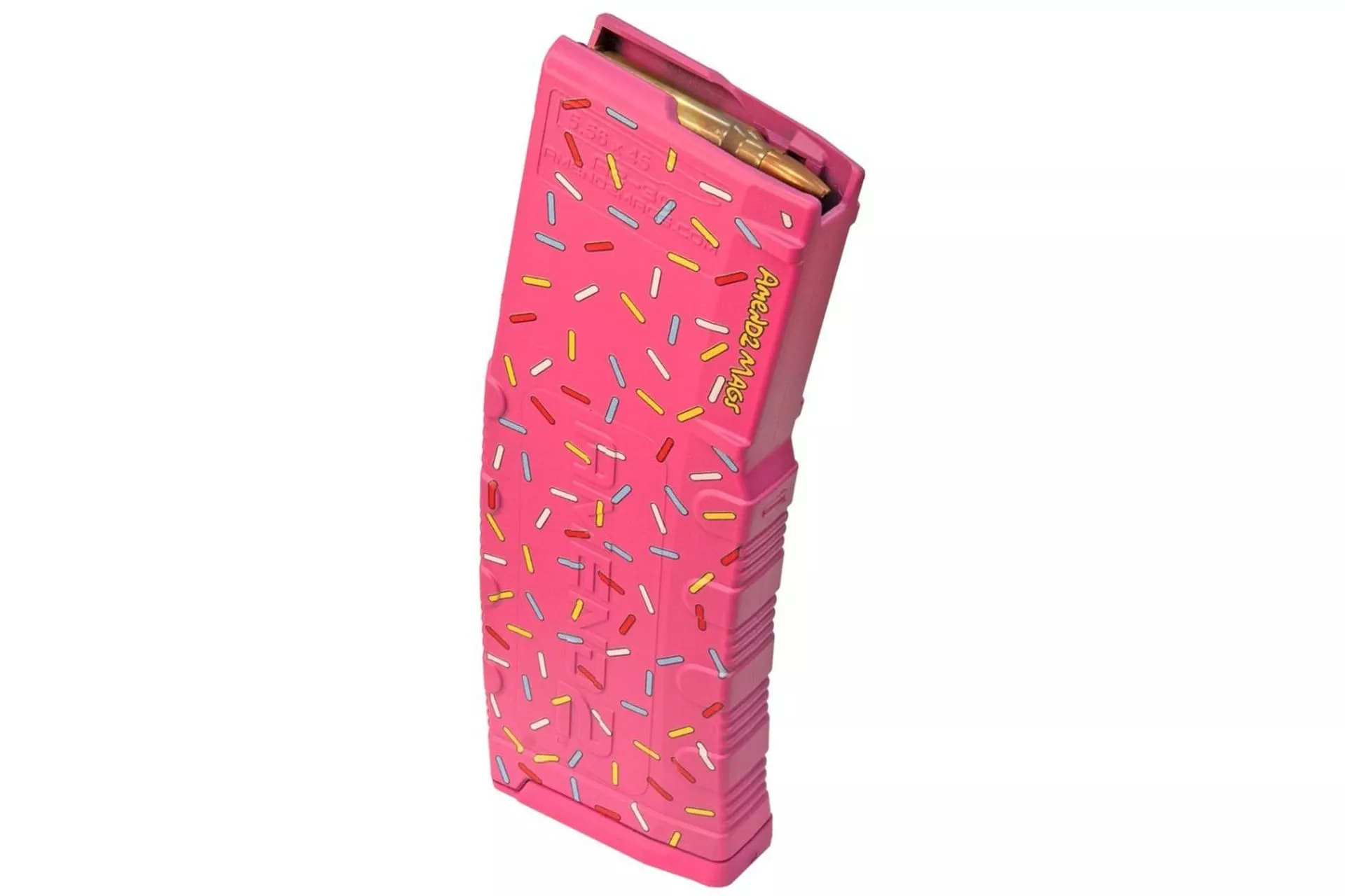 Amend2 AR-15/M4/M16 5.56x45mm NATO/.223 Remington Mod-2 Pink Custom Printed Sprinkle Donut 30-Round Magazine – 556SPRINKLE30