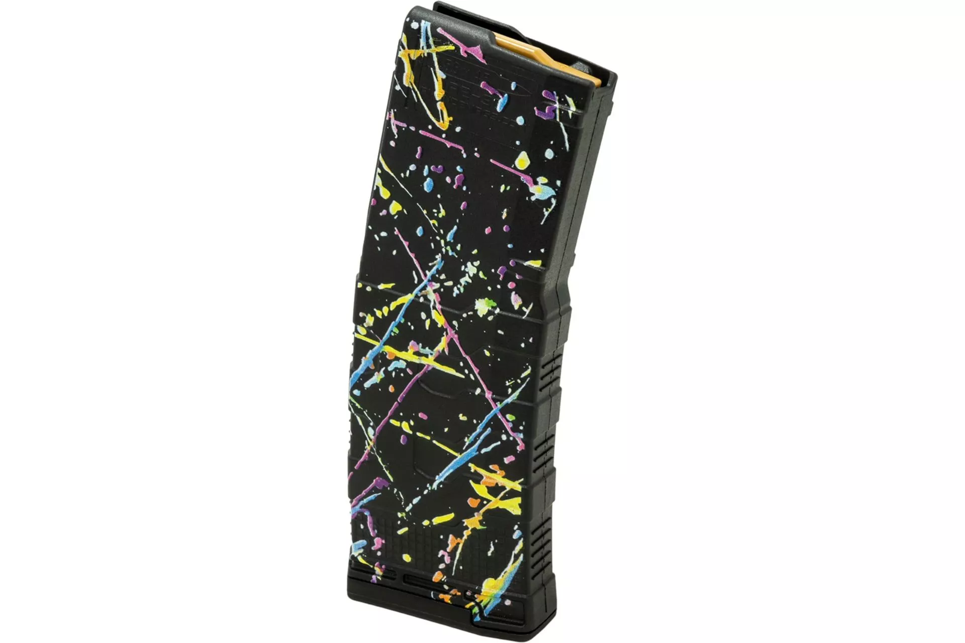 Amend2 AR-15/M4/M16 5.56x45mm NATO/.223 Remington Mod-3 Black Custom Printed Neon Splatter 30-Round Magazine – 556MOD3NEON30