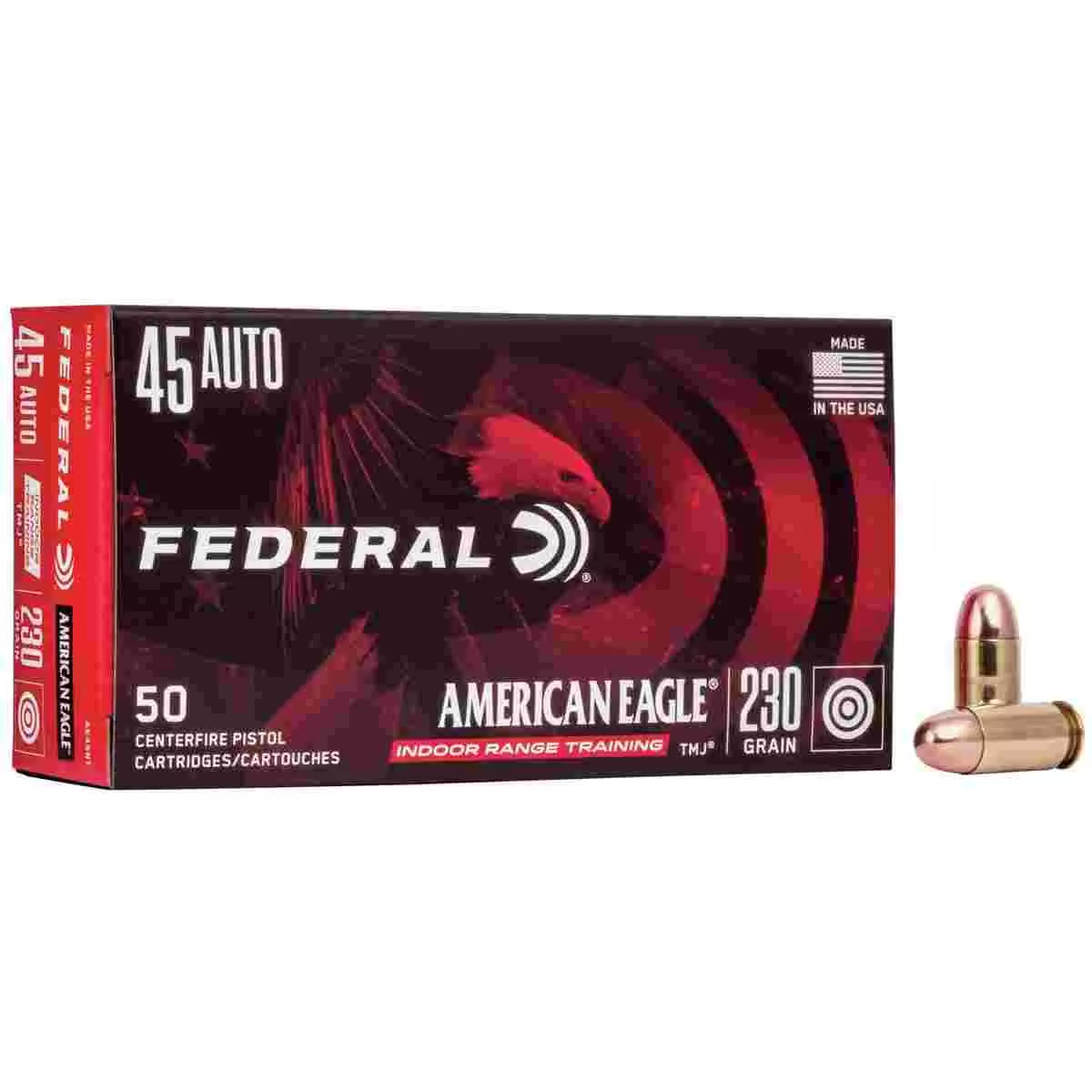 American Eagle IRT Handgun Ammunition .45 ACP 230 gr TMJ 850 fps 50/ct