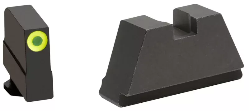 AmeriGlo GL691 Optic Compatible Sight Set for Glock 3XL Tall Green Tritium Lumigreen Outline Front Sight-Black Rear Sight