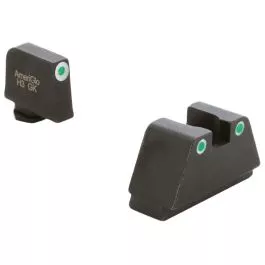 AmeriGlo Optic Compatible Sights for Glock 2XL, Green Tritium, White Outline