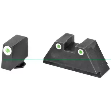 AmeriGlo Tall Suppressor Series 3 Dot Sights for All Glocks – Green with White Outline – AMGGL-329