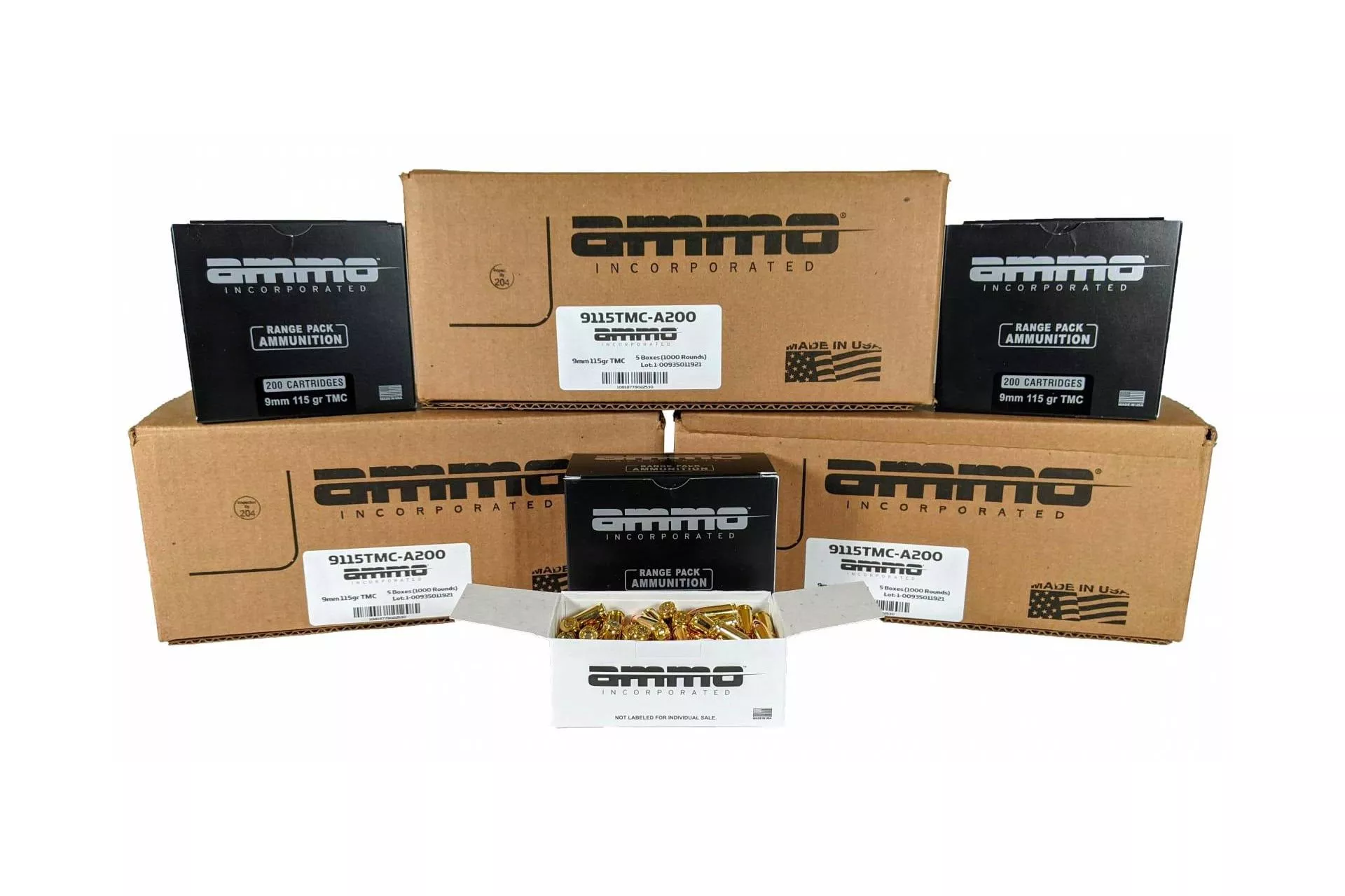 AMMO INC Signature 9mm 115Gr TMC Ammo 1000 RDS – 9115TMC-A50-1000