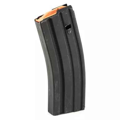 Ammunition Storage Components Magazine, 223 Remington, Fits AR-15, 30Rd, Stainless, Black, Orange Follower