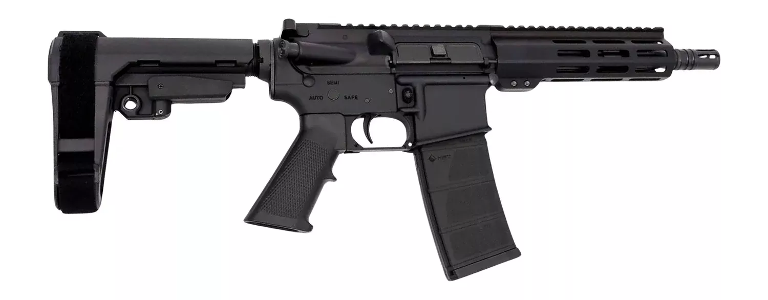 Andro Corp Industries 3008CB ACI-15 CQB 300 Blackout 30+1 8" Black Nitride Threaded Barrel, Black Anodized Aluminum Receiver w/Picatinny Rail, M-LOK Handguard, Black Polymer SBA3 Pistol Brace, A2 Grip