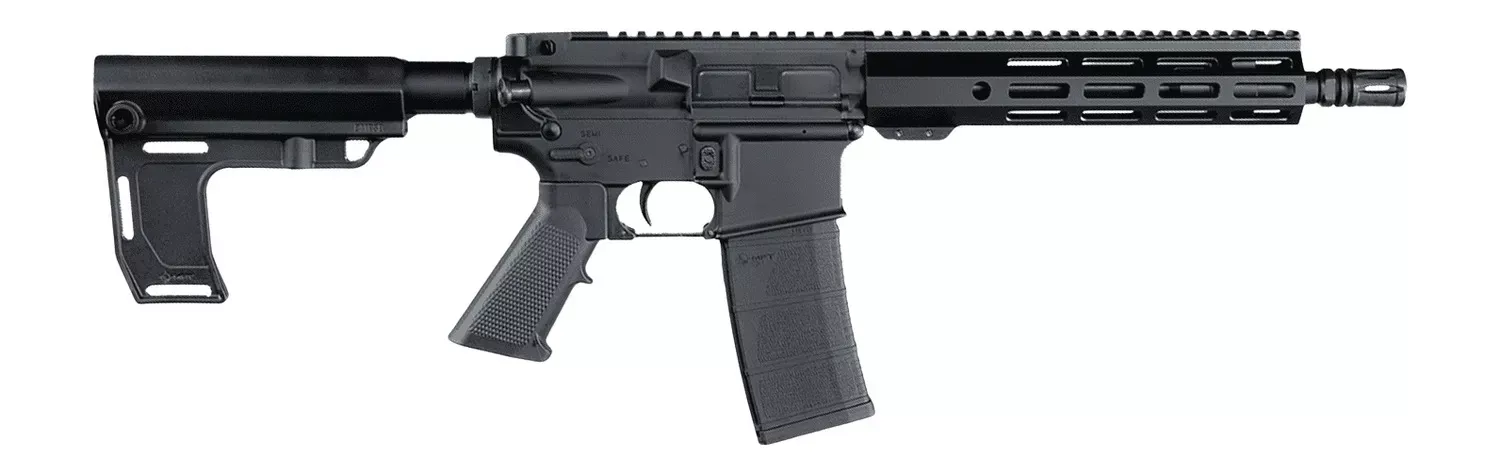 Andro Corp Industries 556103HBMPS ACI-15 Halo 5.56 NATO 30+1 10.30" Black Nitride Threaded Barrel, Black Anodized Aluminum Receiver w/Picatinny Rail, Black Polymer SBA3 Pistol Brace, A2 Grip, Ambidext