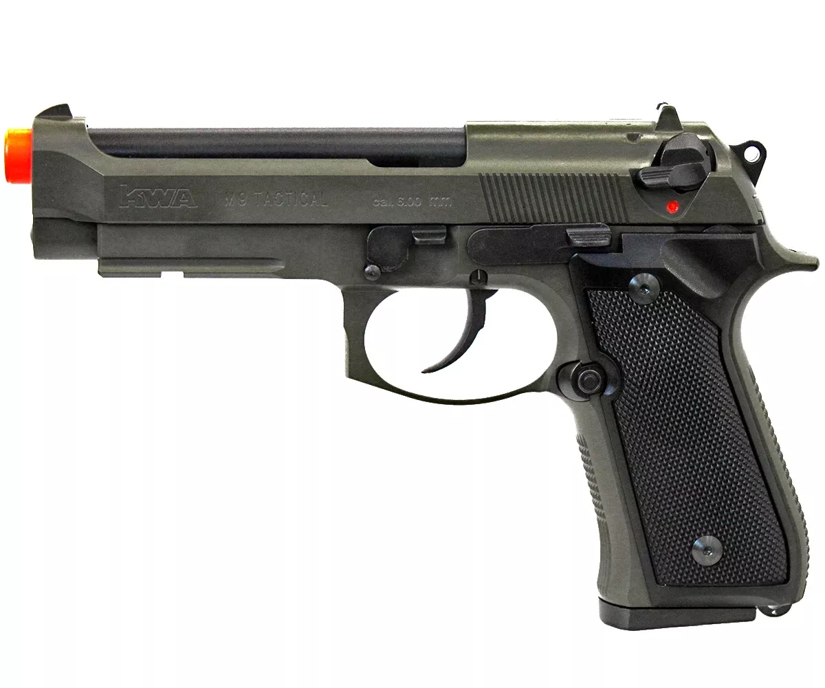 ANM CUSTOMS Cerakote KWA M9 Tactical PTP Gas Blowback Airsoft Pistol - OD Green