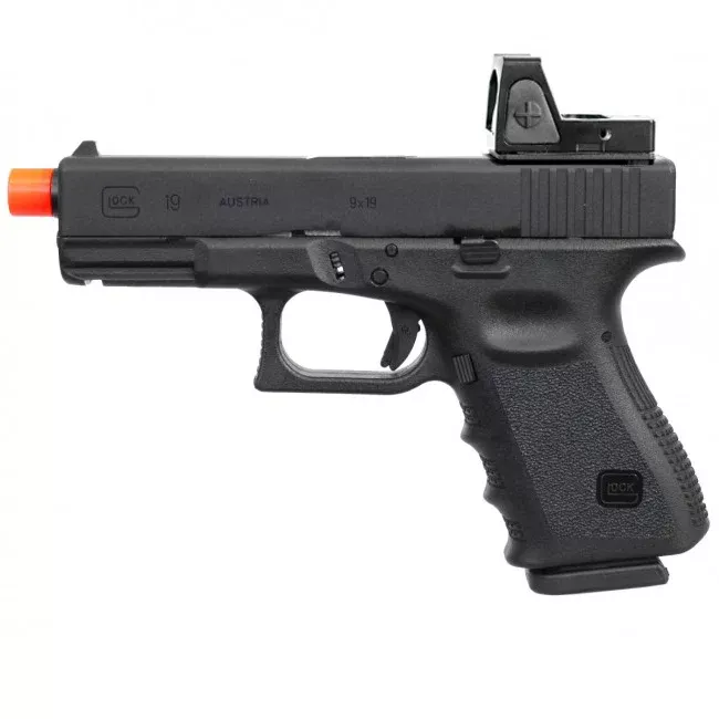 ANM CUSTOMS Elite Force GLOCK 19 Gen 3 GBB Airsoft Pistol w/ Micro Red Dot Sight