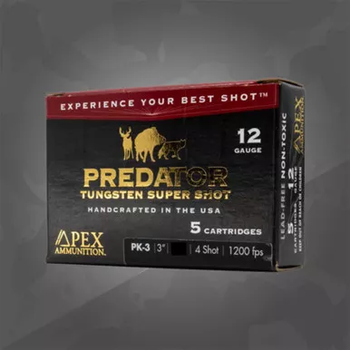 Apex Predator 12ga 3" 1 1/2oz #4 Tungsten Super Shot 5rd PK3 #4