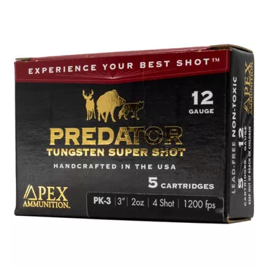Apex Predator 12ga 3" 2oz #4 Tungsten Super Shot 5rd PK32#4