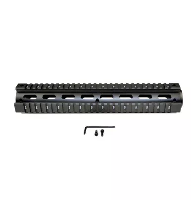 AR-10 12.5" Rifle Length 2 pc Drop In Quad Rail Handguard DPMS .308 Low Profile for Round End Cap