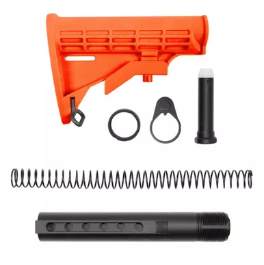 AR-15 .223/5.56 Collapsible Carbine Stock - W/ 6-Position Buffer Tube Kit - Mil-Spec - Cerakote Pink