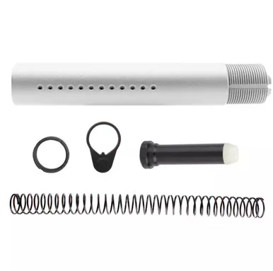 AR-15 .223/5.56 Complete Dimpled Pistol Buffer Tube Kit - Cerakote Glacier Silver