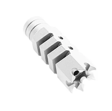 AR-15/.223/5.56 Shark Muzzle Brake 1/2x28 Pitch Thread - Cerakote Glacier Silver