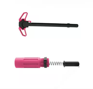 AR-15 3.5" Short Buffer System - Ambi Charging Handle Combo - Cerakote Pink