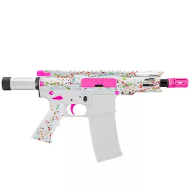 AR-15 5.56 NATO 5'' MICRO PISTOL KIT - FORGED UPPER - 4" COMBAT M-LOK HANDGAURD - CERAKOTE SPLATTER - BLACK