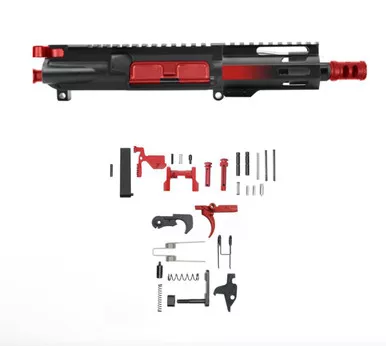 AR-15 5.56 NATO 5'' PISTOL - FORGED UPPER WITH 4'' HANDGUARD - LOWER PARTS KIT - CERAKOTE GRADIENT GOLD
