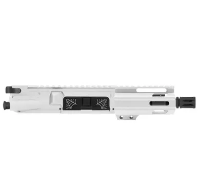 AR-15 5.56 NATO 5'' PISTOL UPPER WITH 4'' HANDGUARD - SPIDER WEB - BRIGHT WHITE