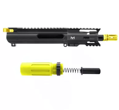 AR-15 5.56 NATO 5'' SLICK SIDE PISTOL UPPER - FORGED UPPER WITH 3.5 SHORT BUFFER SYSTEM - CERAKOTE SILVER