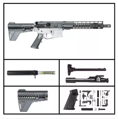 AR-15 5.56 NATO 'FULL HOUSE W/GAUNTLET ARMS BRACE' 10.5-INCH NITRIDE PISTOL FULL BUILD KIT
