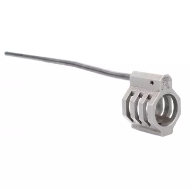 AR-15/AR-10 .750 Low Profile "CAGED" Stainless Steel Gas Block - USA MADE - Rifle Length Stainless Gas Tube - Assembled