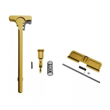 AR-15 Charging Handle Forward Assist and Ejection Cover Door - Cerakote Gold