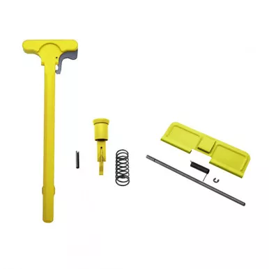AR-15 Charging Handle Forward Assist and Ejection Cover Door - Cerakote Lemon Zest