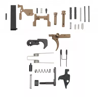 AR-15 Lower Receiver Parts Kit - Cerakote FDE - Without Grip & Screw