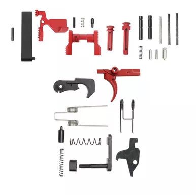 AR-15 Lower Receiver Parts Kit - Cerakote Red - Without Grip & Screw
