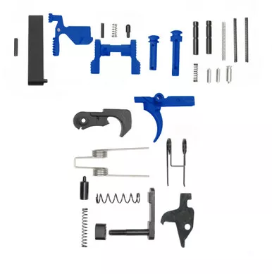 AR-15 Lower Receiver Parts Kit - Without Grip & Screw - Cerakote Blue Flame