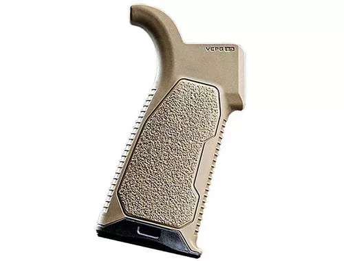 AR OVERMOLDED ENHANCED PISTOL GRIP – FDE, 15 DEGREES