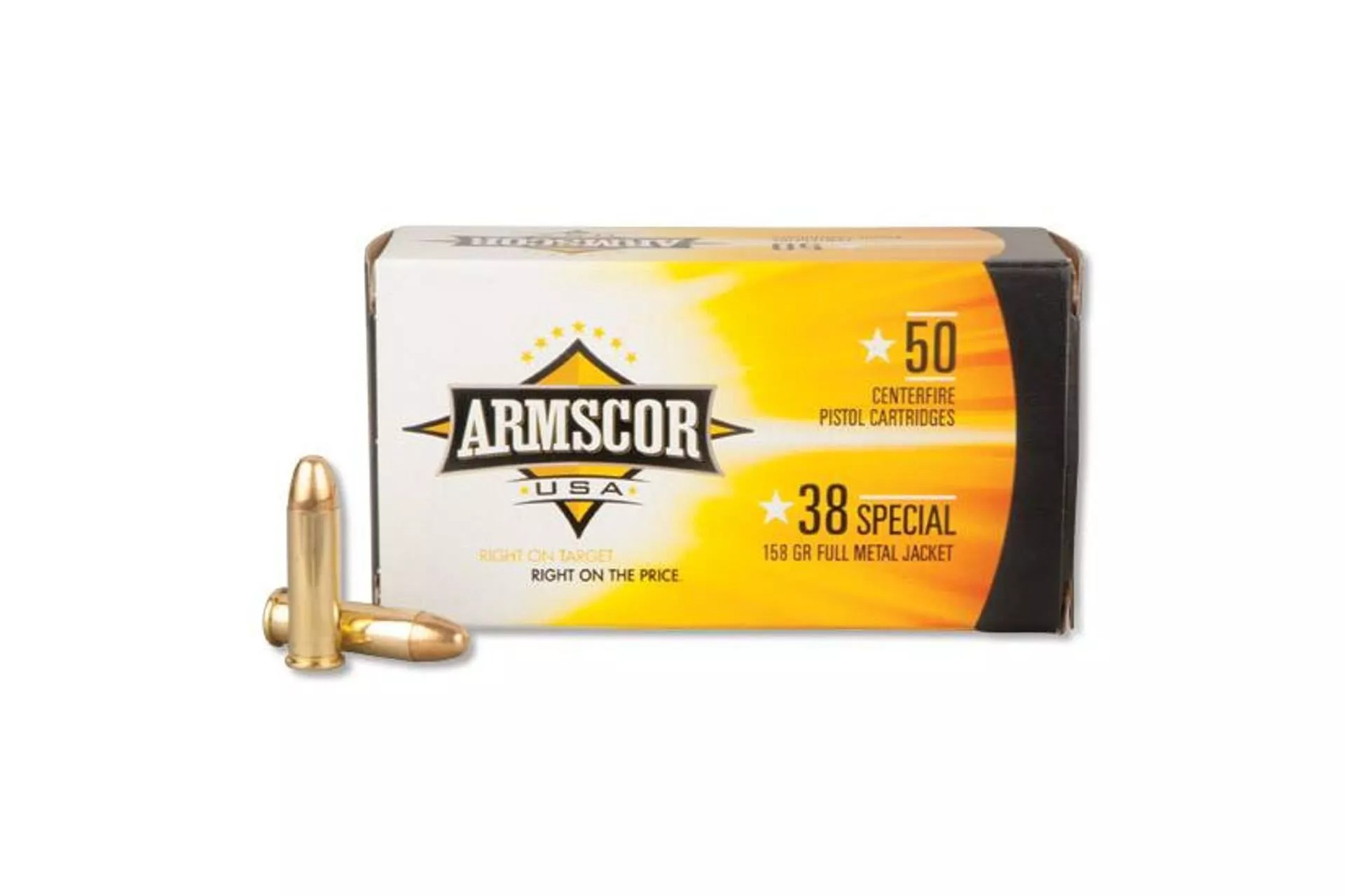 Armscor 38 Special 158 Grain Full Metal Jacket Handgun Ammo – 50 Rounds – ARMFAC38-17N