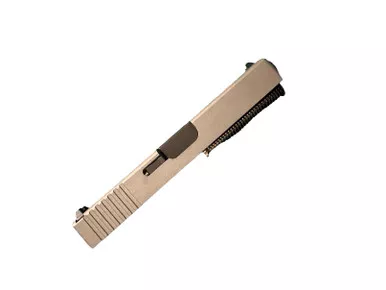 Assembled OEM-Look Slide for Glock 19 Gen 3 — Tungsten Cerakote, Nitride Barrel, Tall Sights