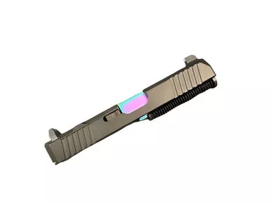 Assembled Zoom Slide for Glock 19 Gen 3 — Oil Slick, Tall Sights