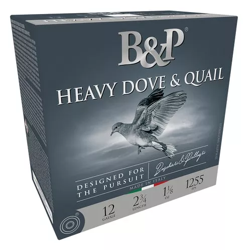 B&P Dove & Quail Shotshells- 12 ga 2-3/4 In 1-1/8 oz #7.5 1255 fps 25/ct
